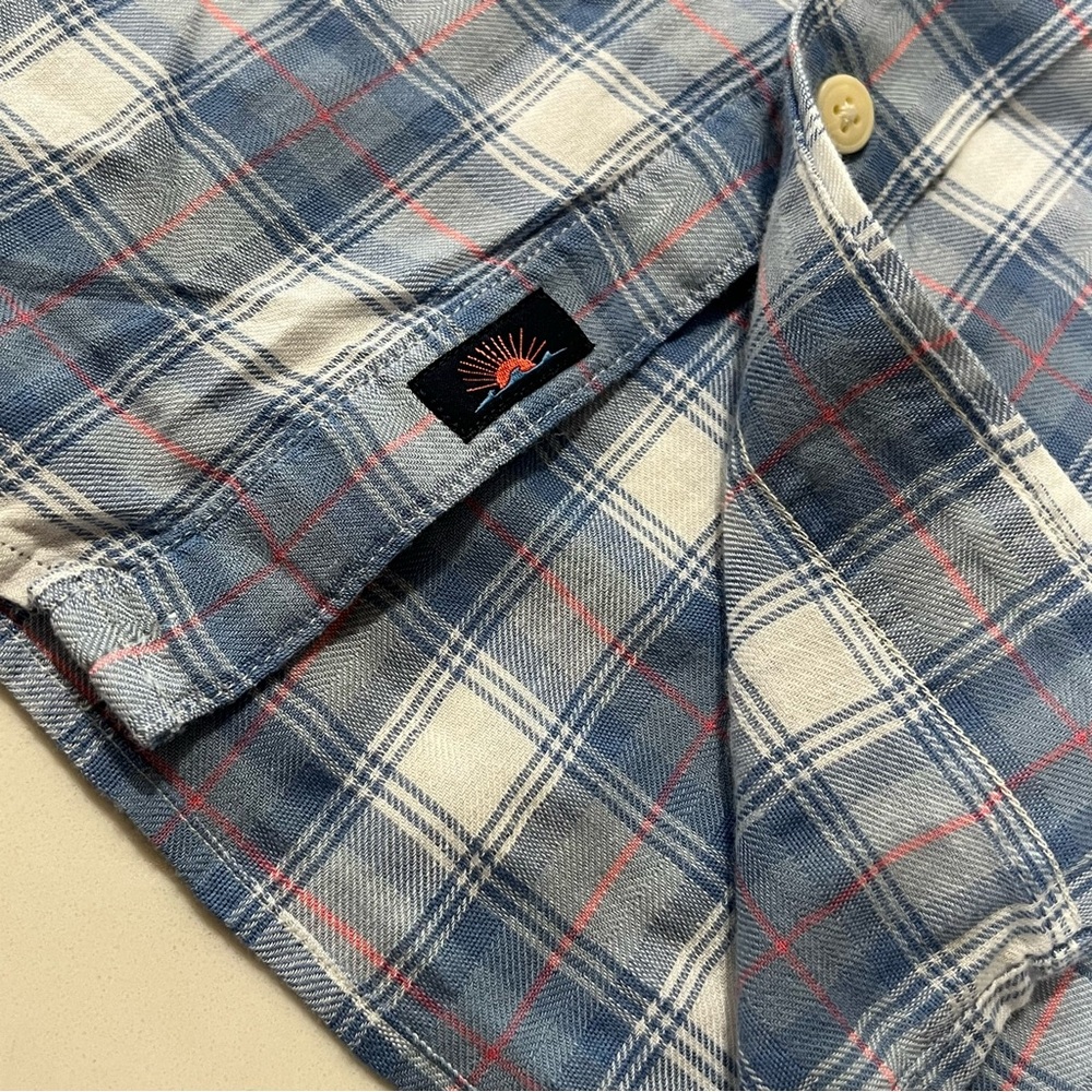 Faherty Men's Blue Harbor Bristol Plaid Shirt tropical cotton shirt size XXL NWT - Picture 10 of 13